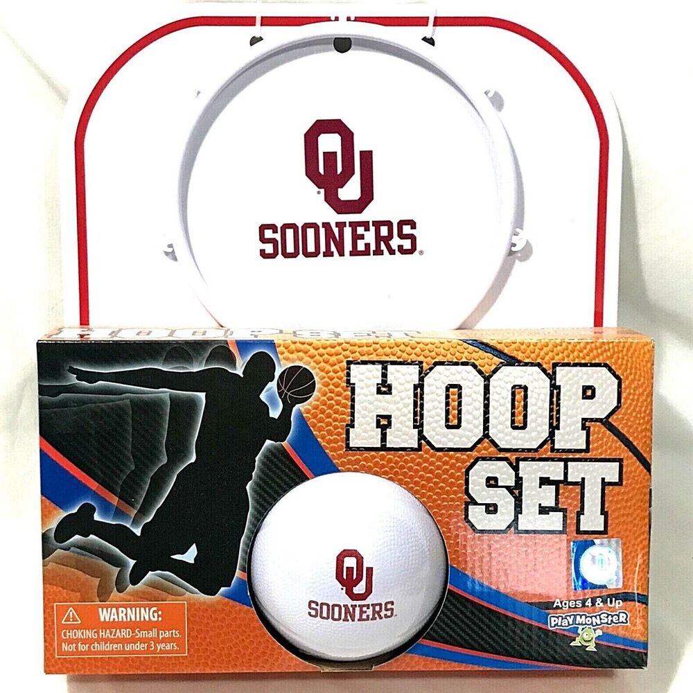 Oklahoma Sooners Mini Indoor Basketball Hoop Set Game Toy Office Play Monster